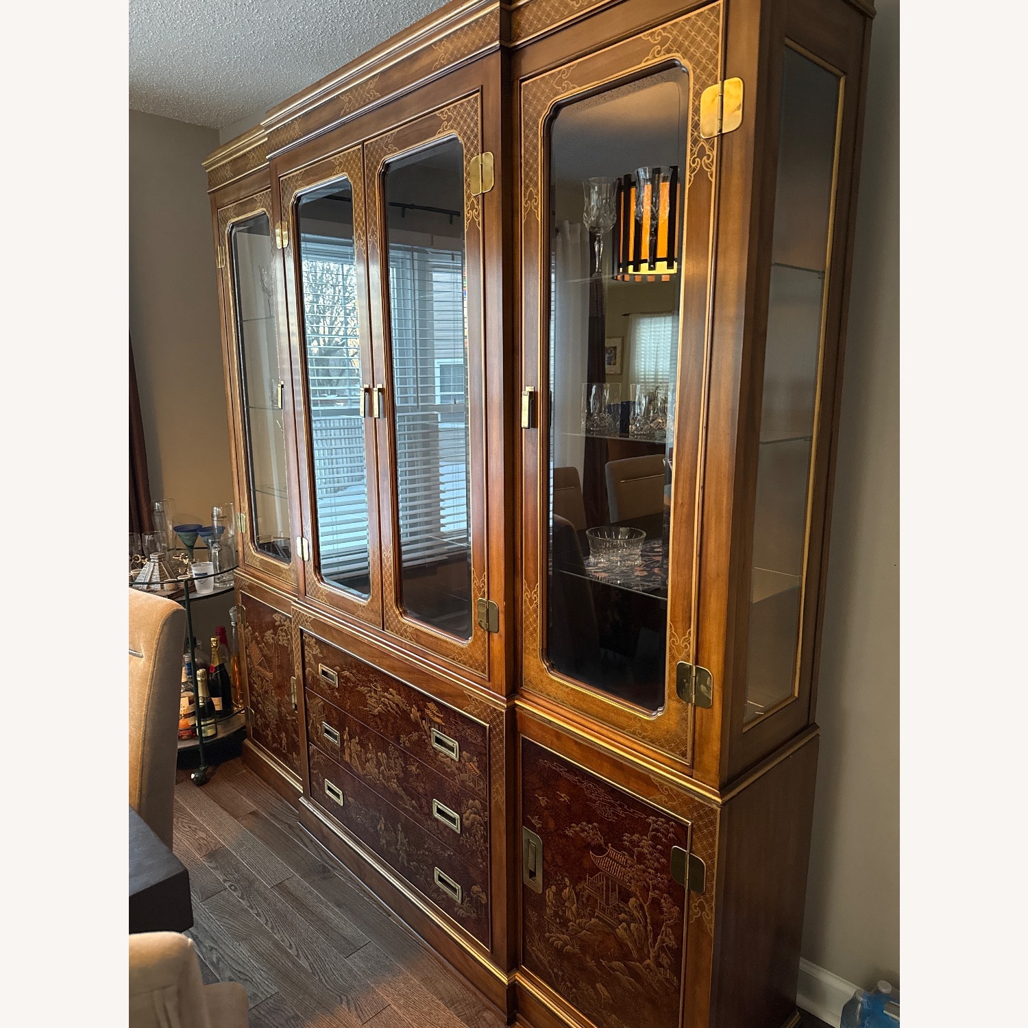 Drexel Heritage Dark Brown Wood Armoire - image-3