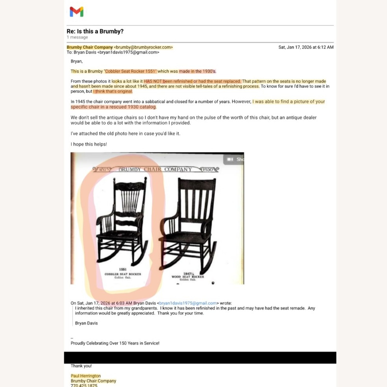 ANTIQUE 1930s Brumby Rocking Chair - image-1