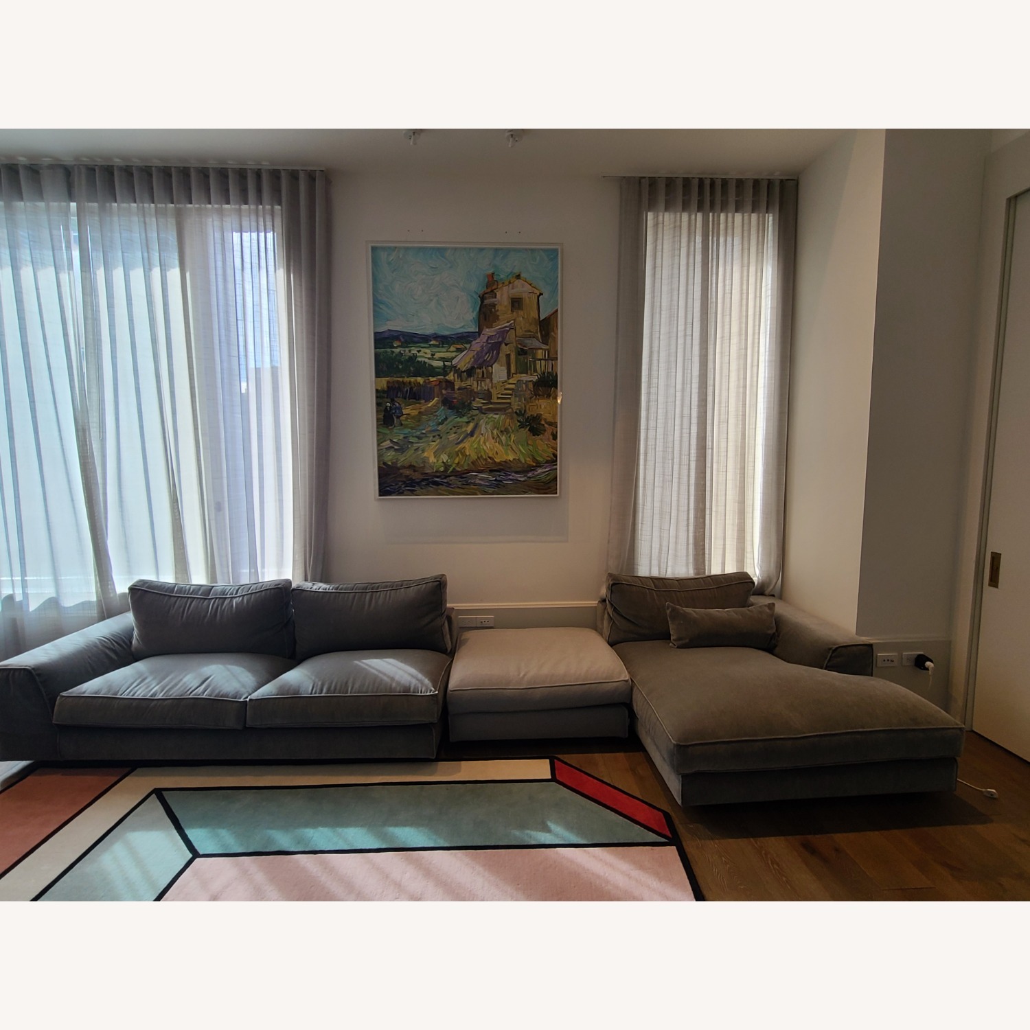 Roche Bobois Eole Sofa With Ottoman  - image-1