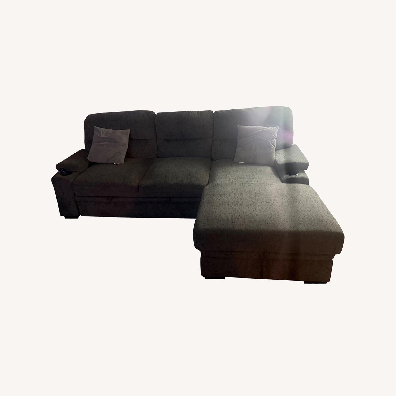 2 Piece Sectional Pull Out + Storage Bin - image-0