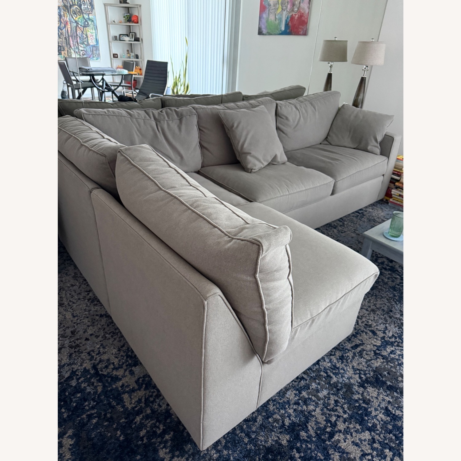 Restoration Hardware Light Gray 2 Piece Sectional - image-8