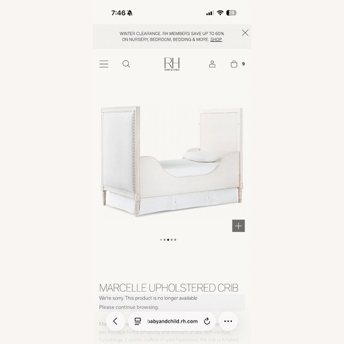 Used Restoration Hardware Marcelle Crib Toddler Bed for sale on AptDeco