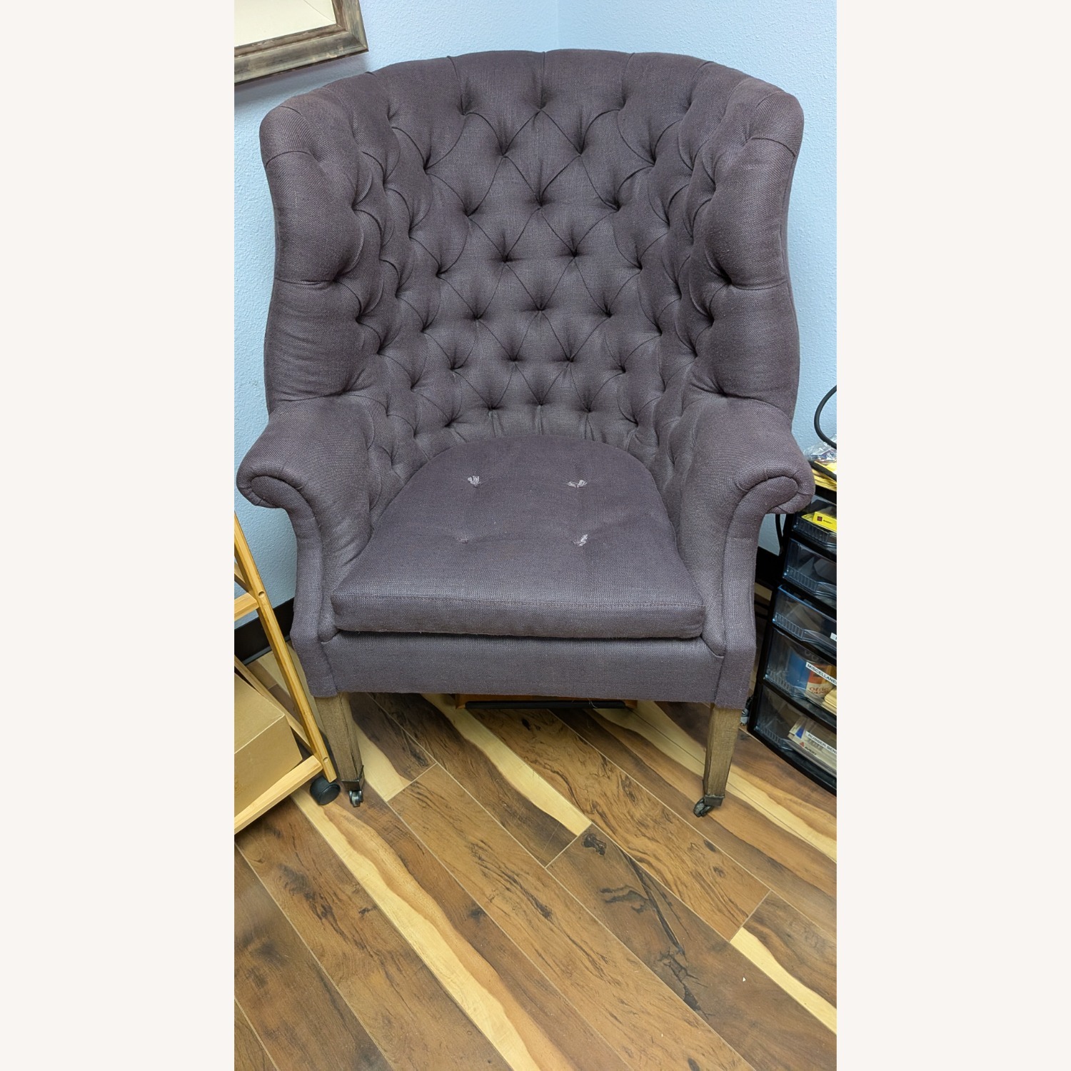 Purple Linen Accent Chair - image-4