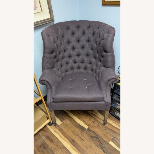 Used Purple Linen Accent Chair for sale on AptDeco