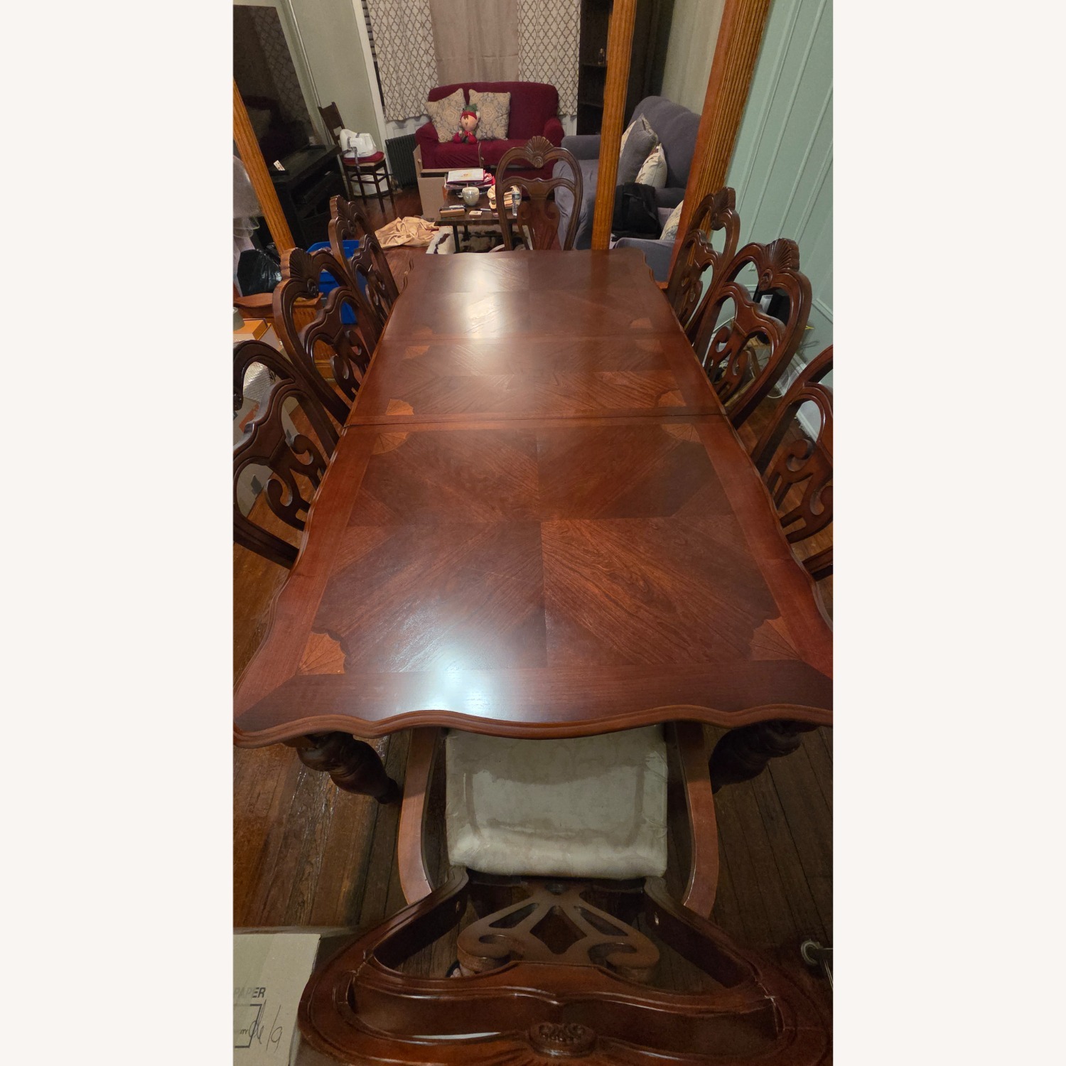 Dark Brown Wood Dining Set - image-2