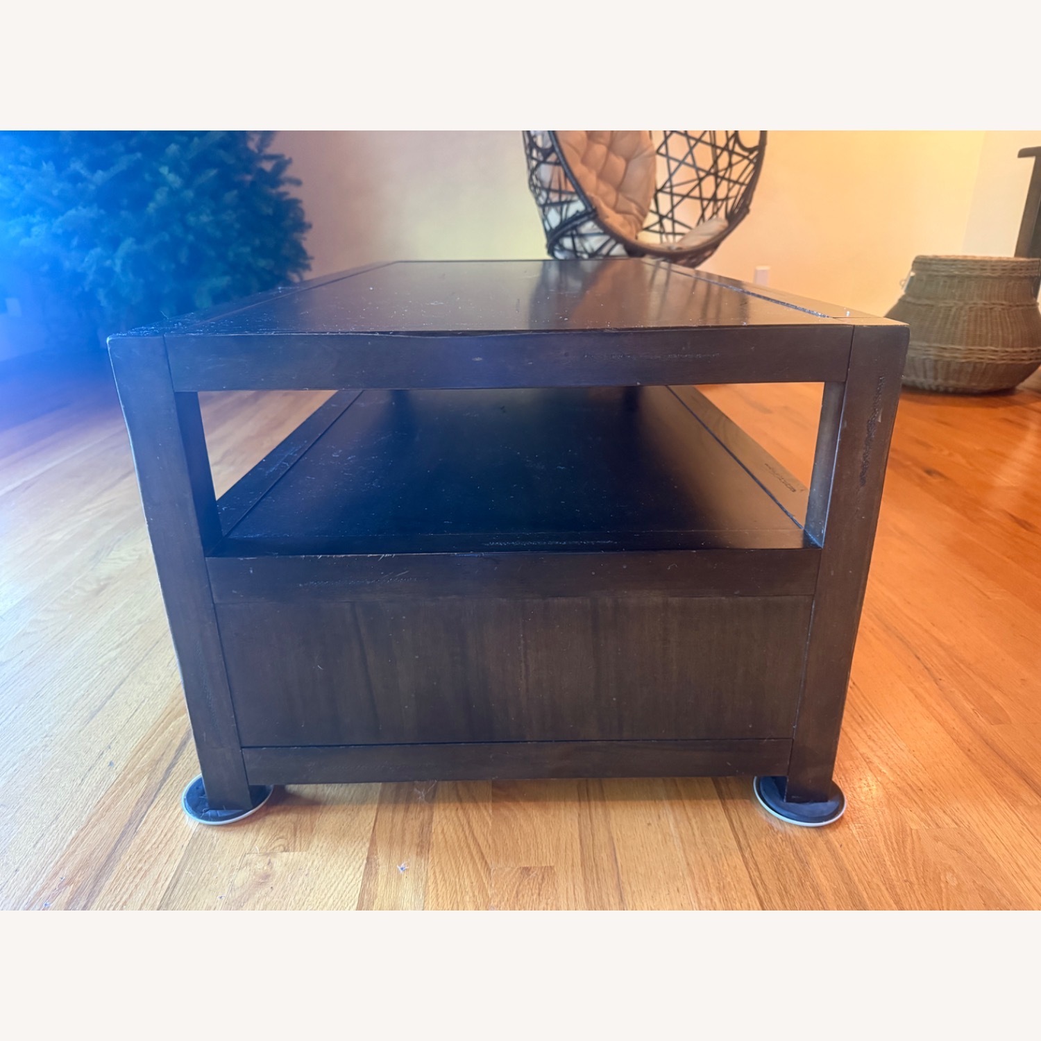 Pottery Barn Rhys Dark Brown Coffee Table - image-2