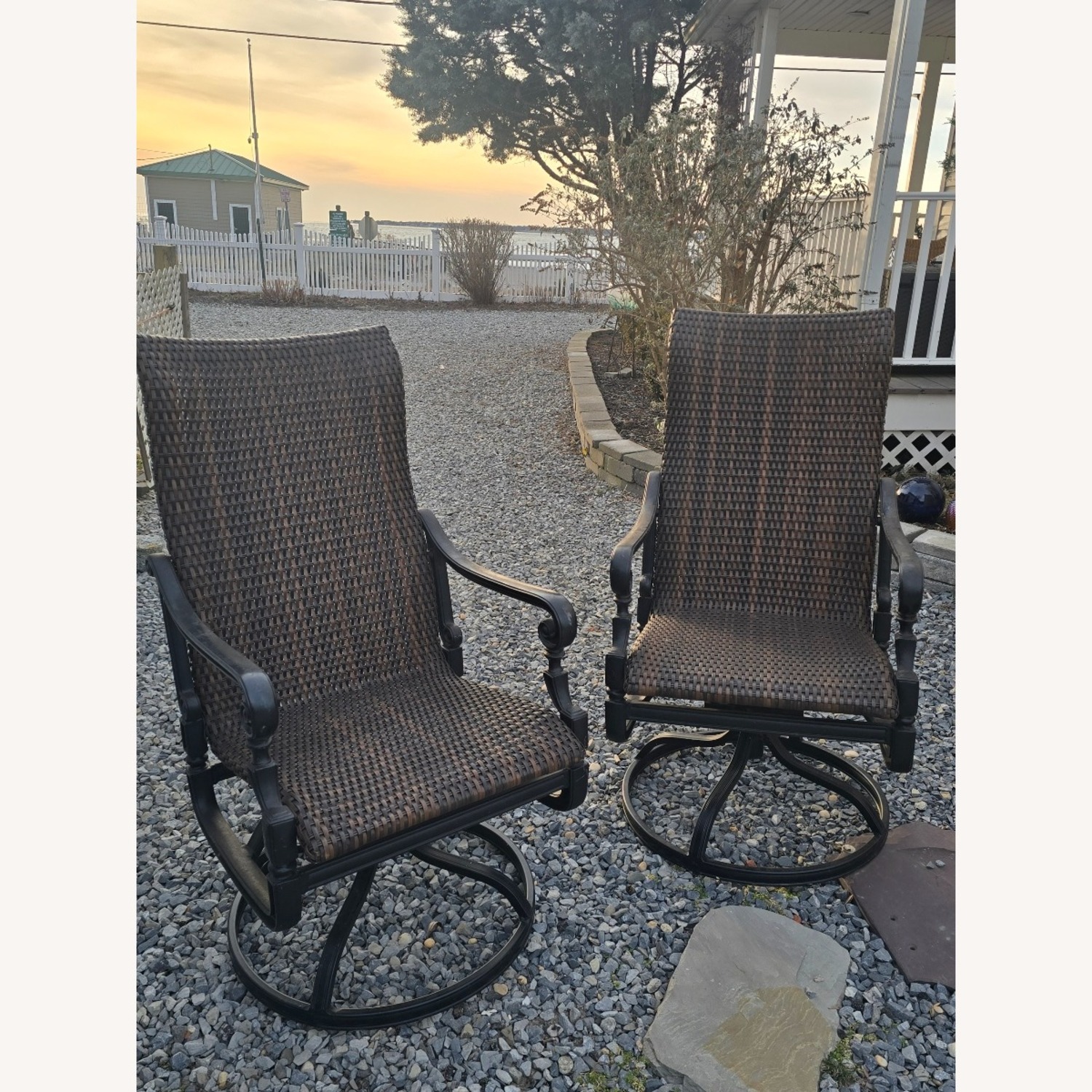 Frontgate Dark Brown Aluminum Patio Furniture - image-1