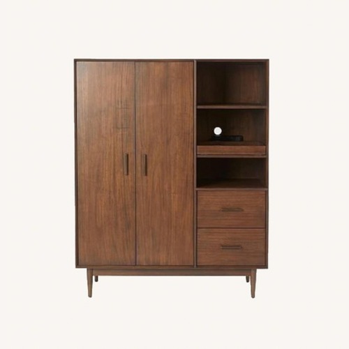 Used West Elm Mid Century Armoire - Hanging + Shelves for sale on AptDeco
