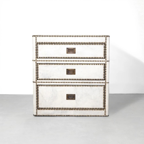 Used Restoration Hardware Marseilles White Leather Nightstands for sale on AptDeco
