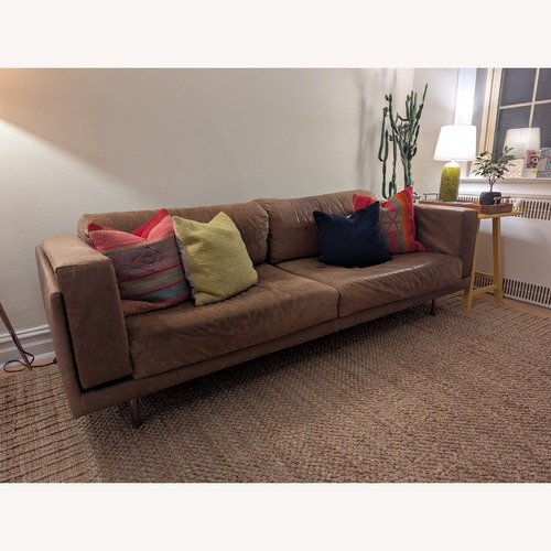 Used West Elm Dekalb Dark Brown Leather 3+ Seater Sofa for sale on AptDeco