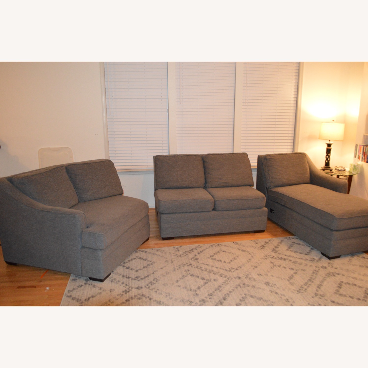Phillips Dark Gray Fabric 3+ Piece Sectional - image-1
