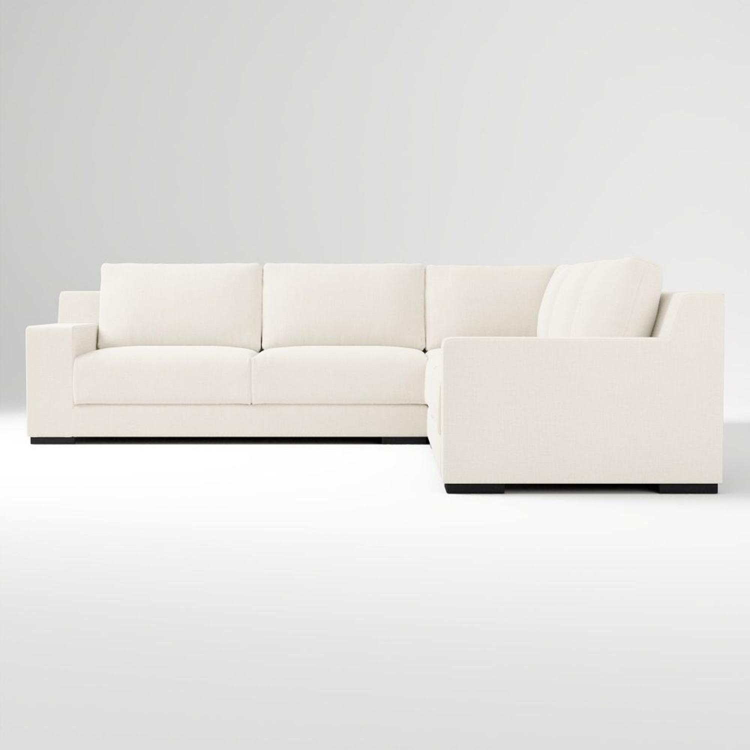 West Elm Dalton White Linen 2 Piece Sectional - image-6