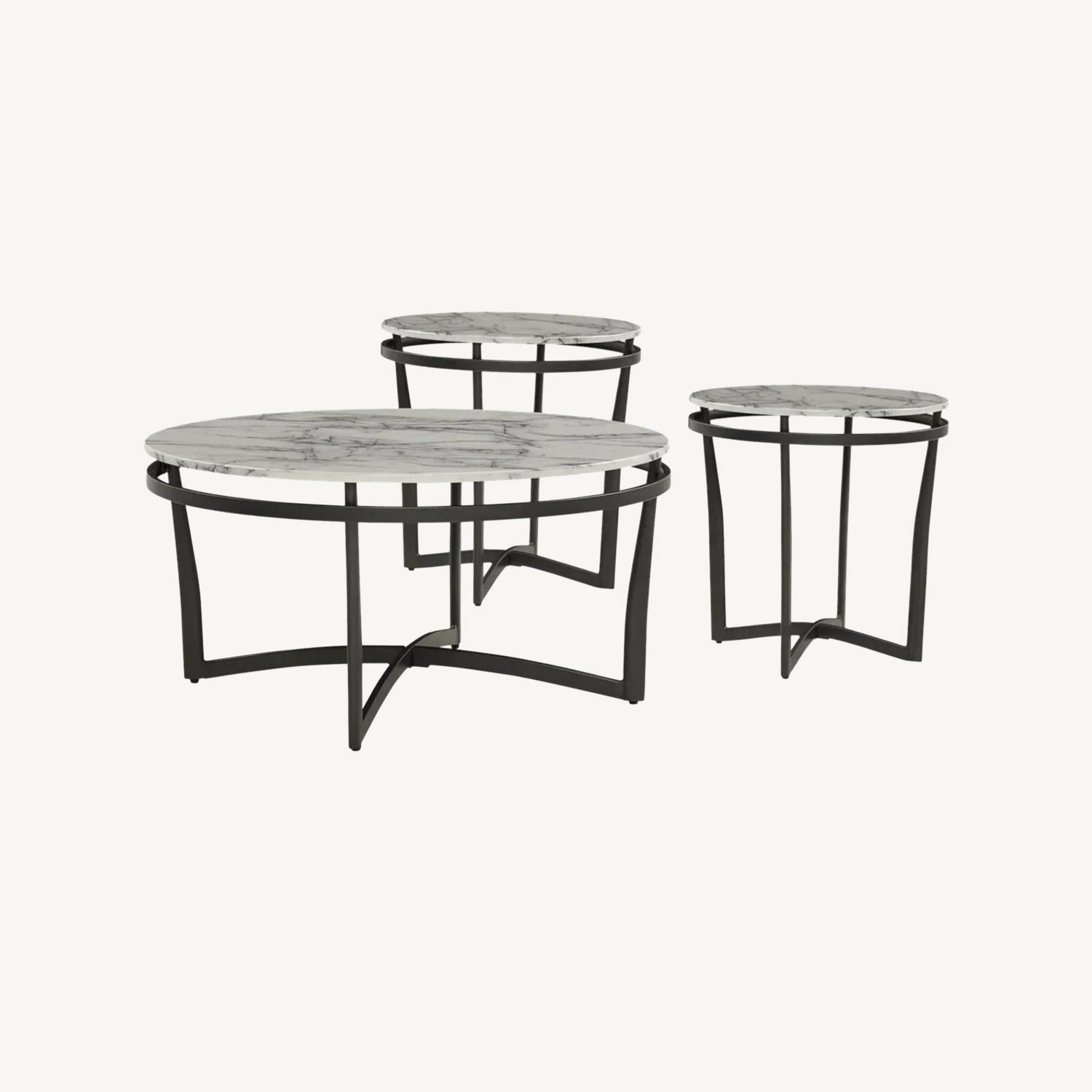 Rooms To Go Grasonville Dark Gray Metal Coffee Table Set - image-0