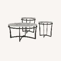Rooms To Go Grasonville Dark Gray Metal Coffee Table Set
