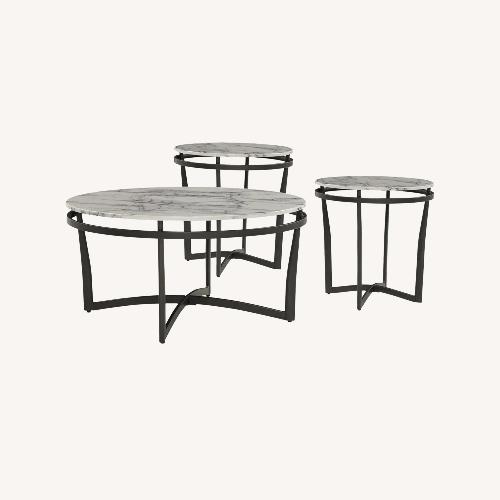 Used Rooms To Go Grasonville Dark Gray Metal Coffee Table Set for sale on AptDeco