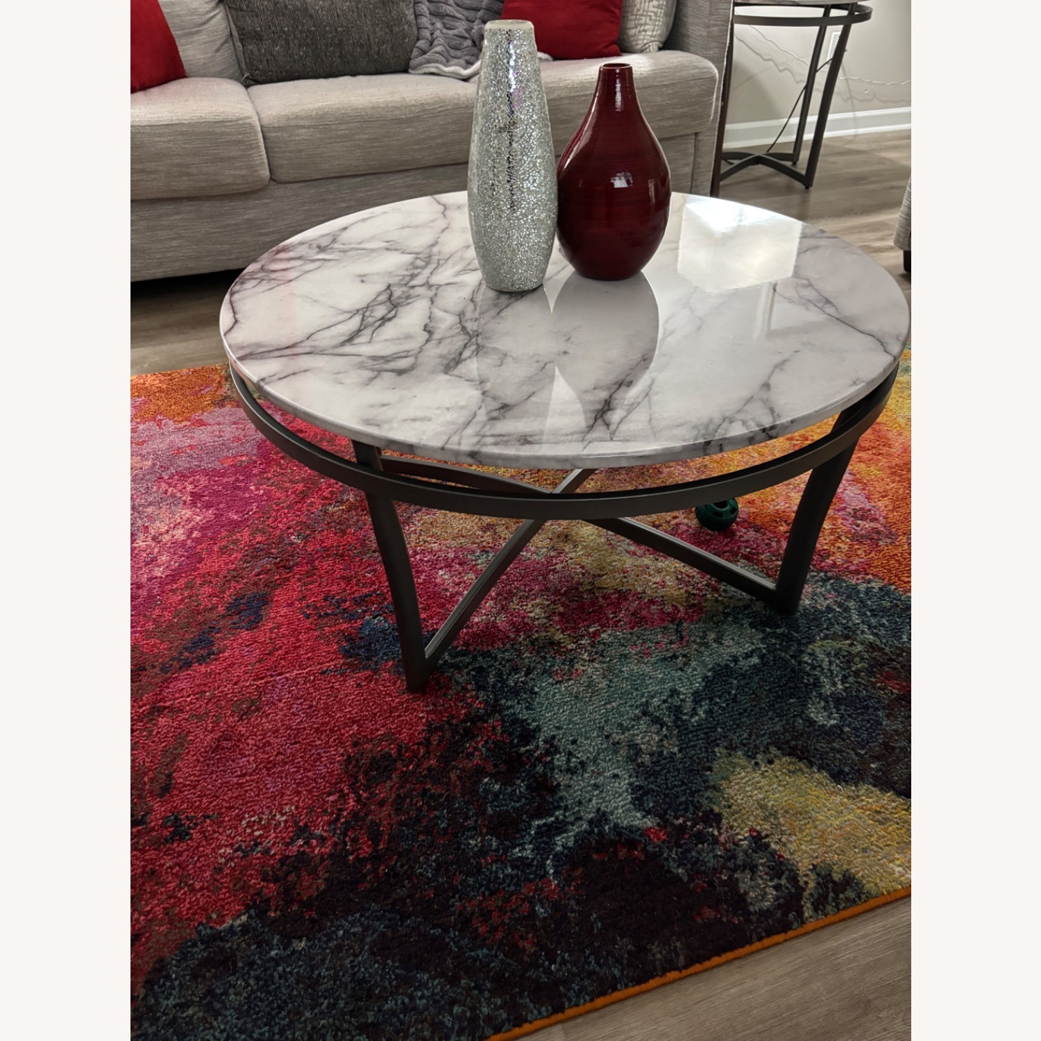 Rooms To Go Grasonville Dark Gray Metal Coffee Table Set - image-2