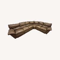 Lazboy Light Brown Leather 2 Piece Sectional