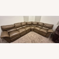 Lazboy Light Brown Leather 2 Piece Sectional