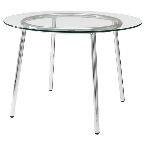 Used IKEA Salmy Round Glass Top Table for sale on AptDeco
