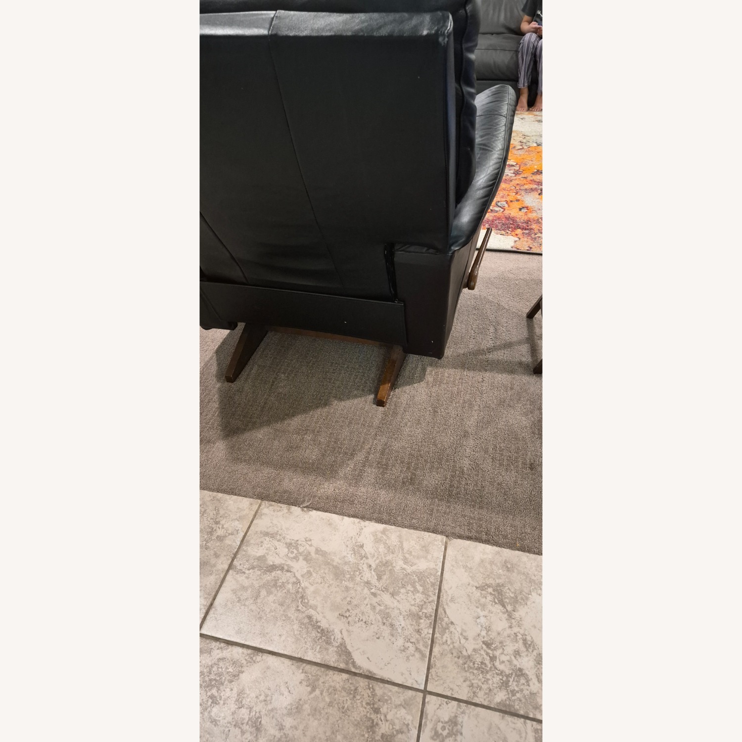 Lazboy Black Leather Armchair - image-2