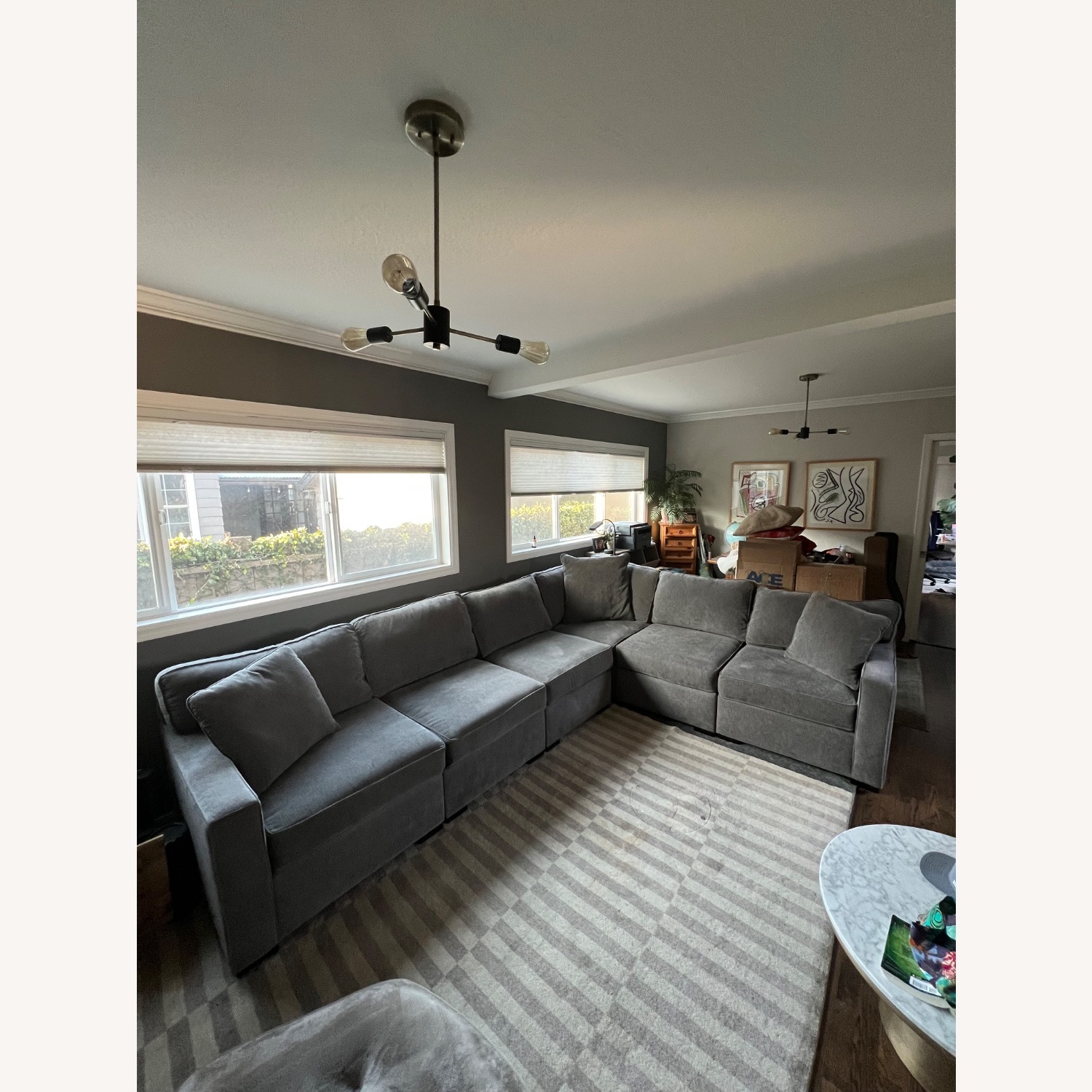 Macy's Radley Dark Gray Fabric 3+ Piece Sectional - image-2