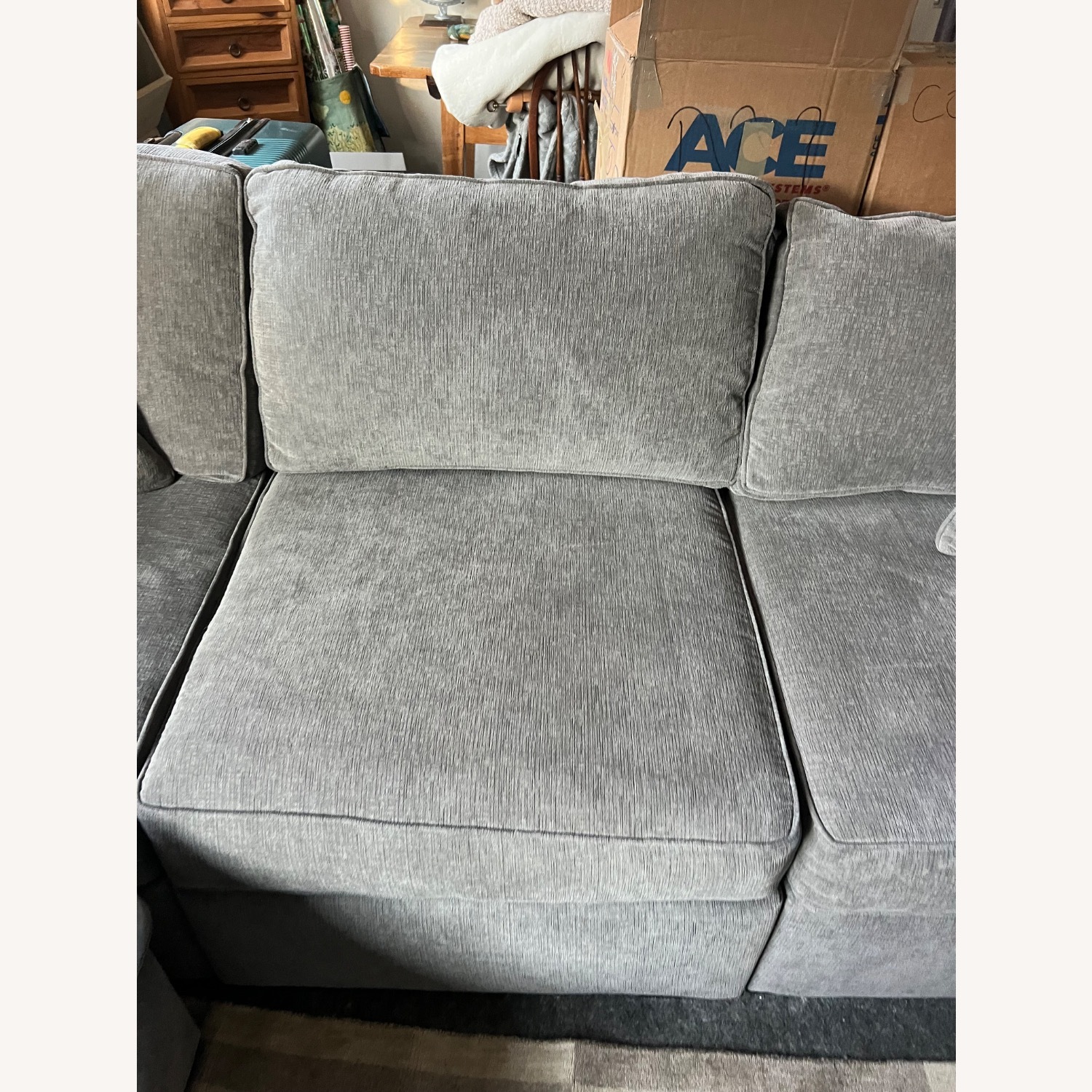 Macy's Radley Dark Gray Fabric 3+ Piece Sectional - image-7