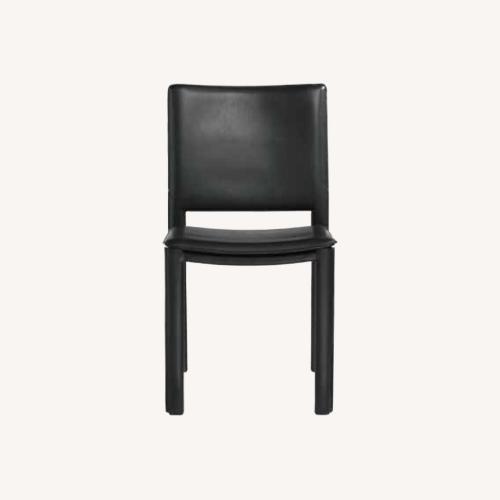 Used Room & Board Madrid Black Leather Dining Chairs for sale on AptDeco