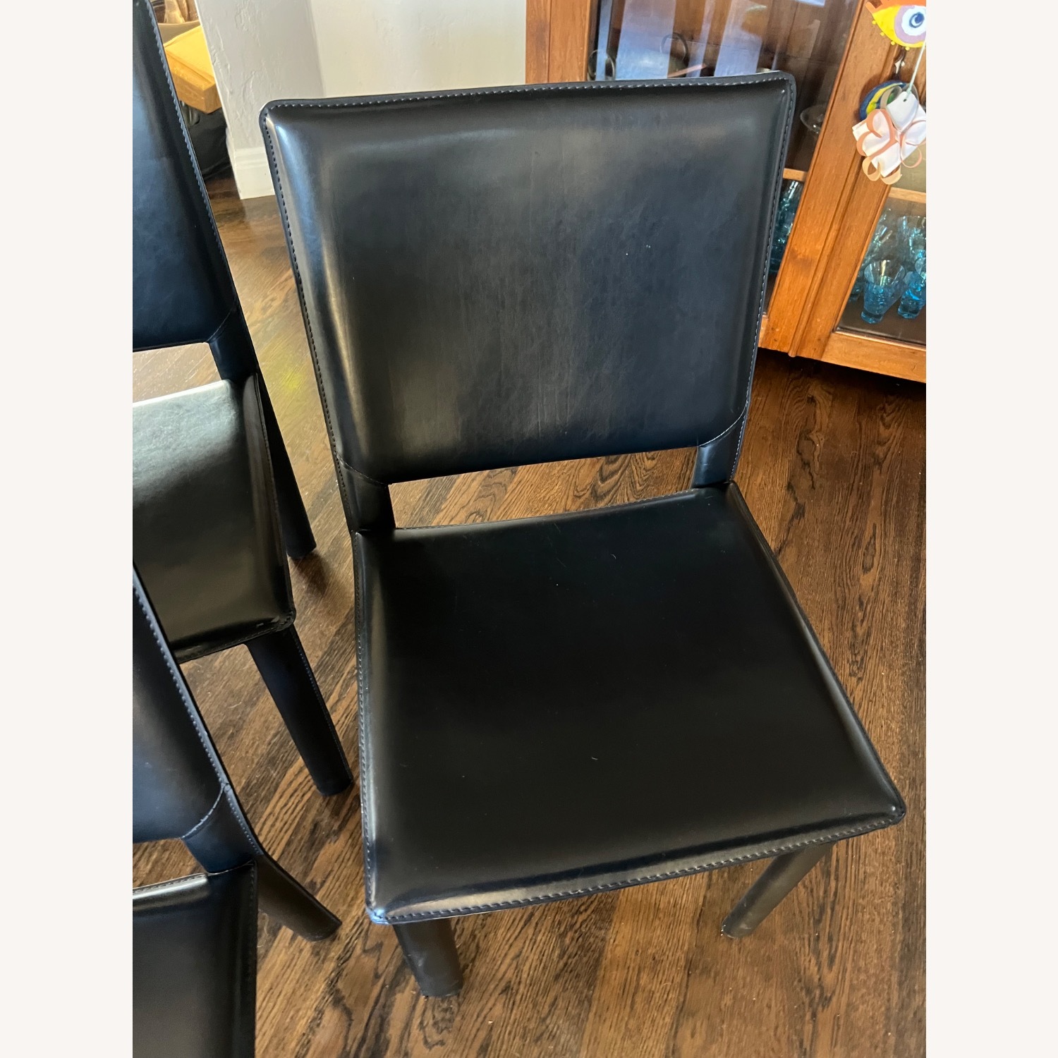 Room & Board Madrid Black Leather Dining Chairs - image-11
