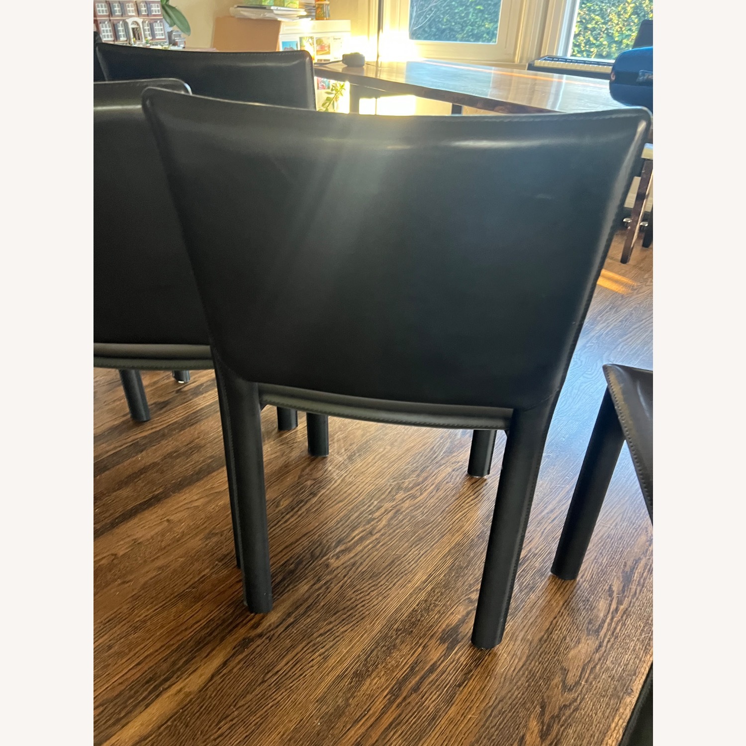 Room & Board Madrid Black Leather Dining Chairs - image-4