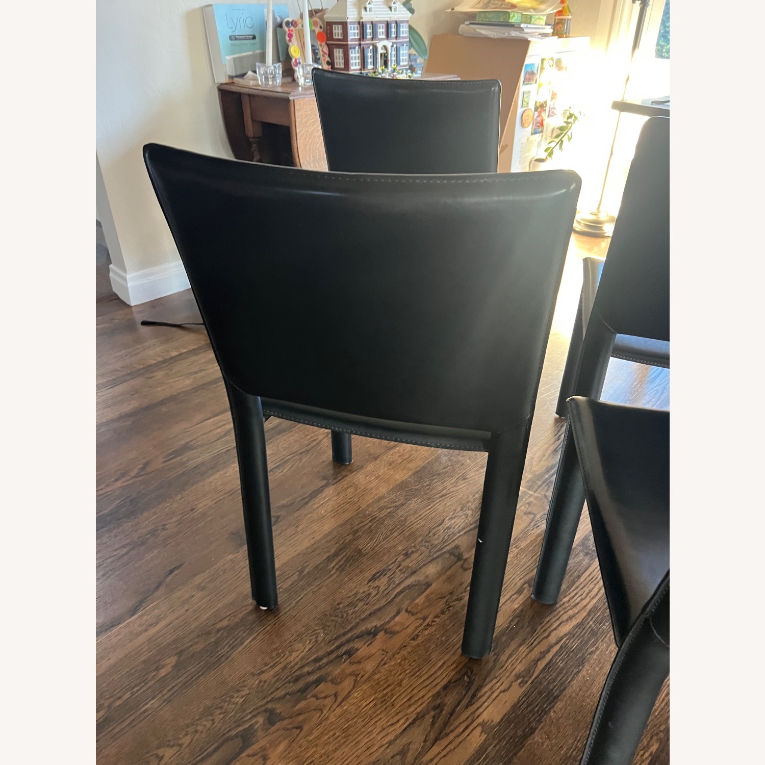 Room & Board Madrid Black Leather Dining Chairs - image-8