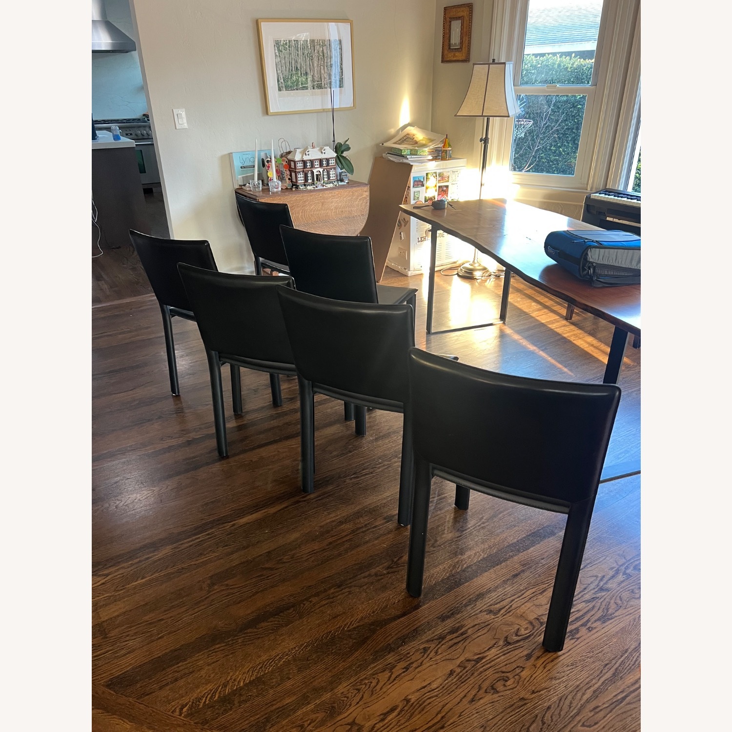 Room & Board Madrid Black Leather Dining Chairs - image-2