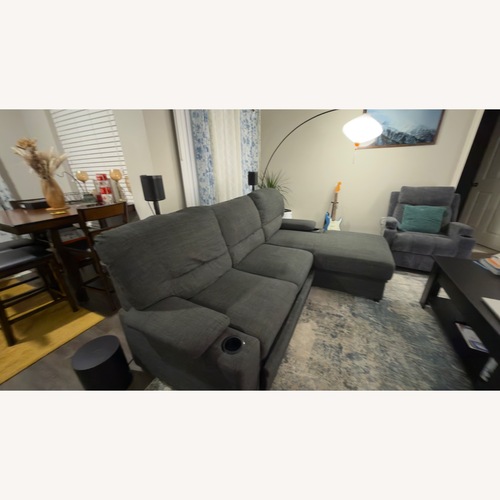 Used Gray Fabric Sectional with Chaise for sale on AptDeco