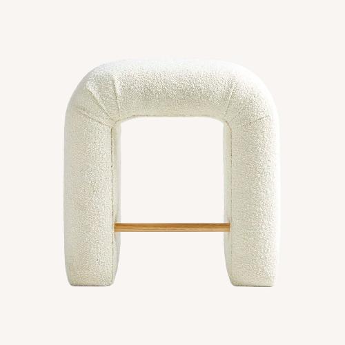 Used Crate & Barrel White Martini Boucle Backless Counter Stool for sale on AptDeco