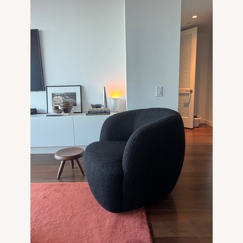 Used CB2 Black Gwyneth Black Boucle Swivel Chair by Goop for sale on AptDeco