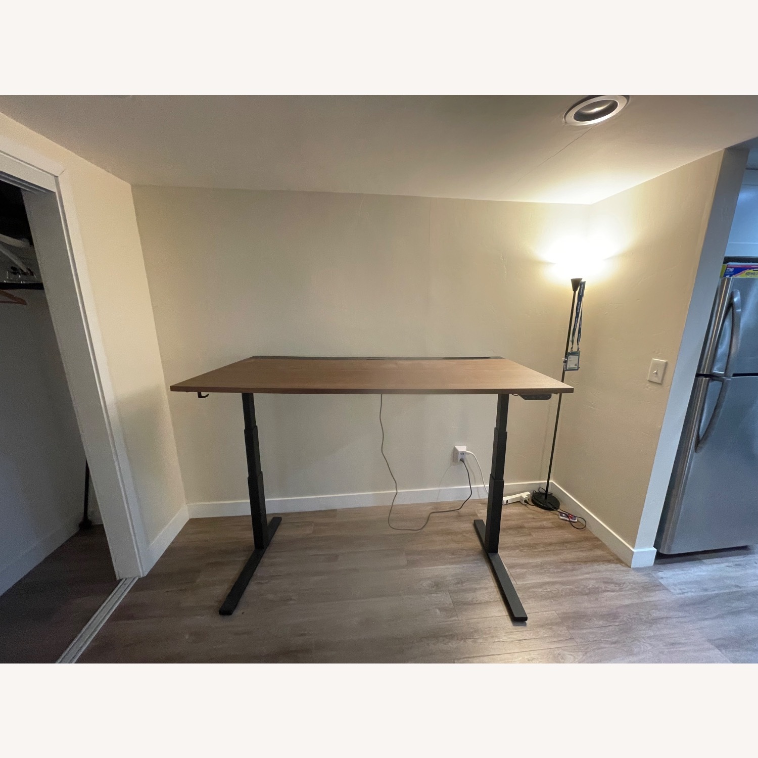 IKEA Mittzon Dark Brown Wood Veneer Desk - image-1