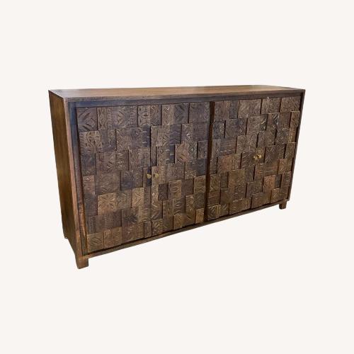 Used MCM Brutalist Carved Wood Four-Door Buffet for sale on AptDeco