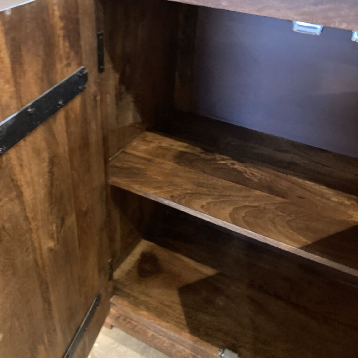 MCM Brutalist Carved Wood Four-Door Buffet - image-6