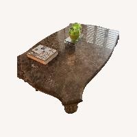 Henredon Marble Coffee Table  Wood Base 