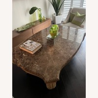Henredon Marble Coffee Table  Wood Base 