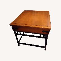 Versatile Wood Table w Metal Details