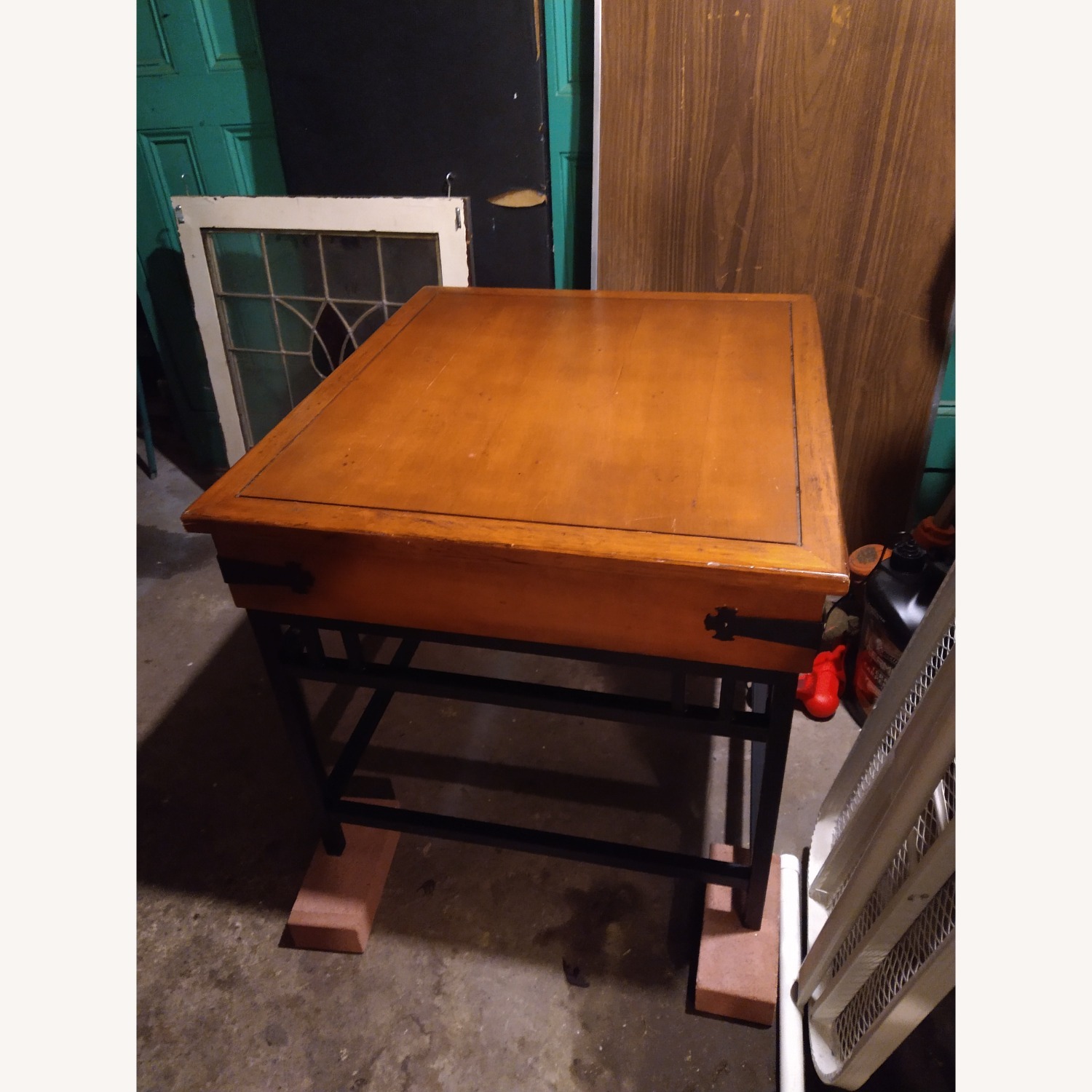 Versatile Wood Table w Metal Details - image-2