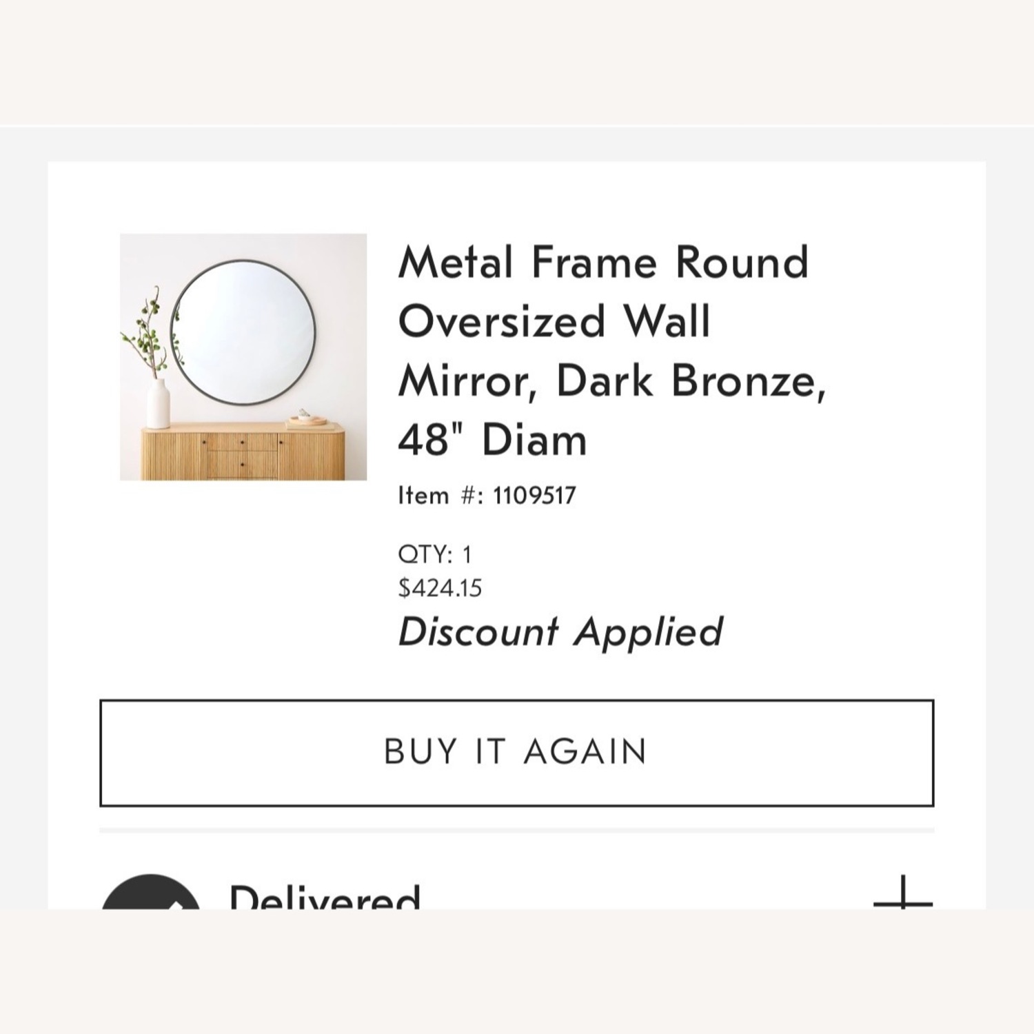 West Elm Black Metal Frame Round Wall Mirror - image-2