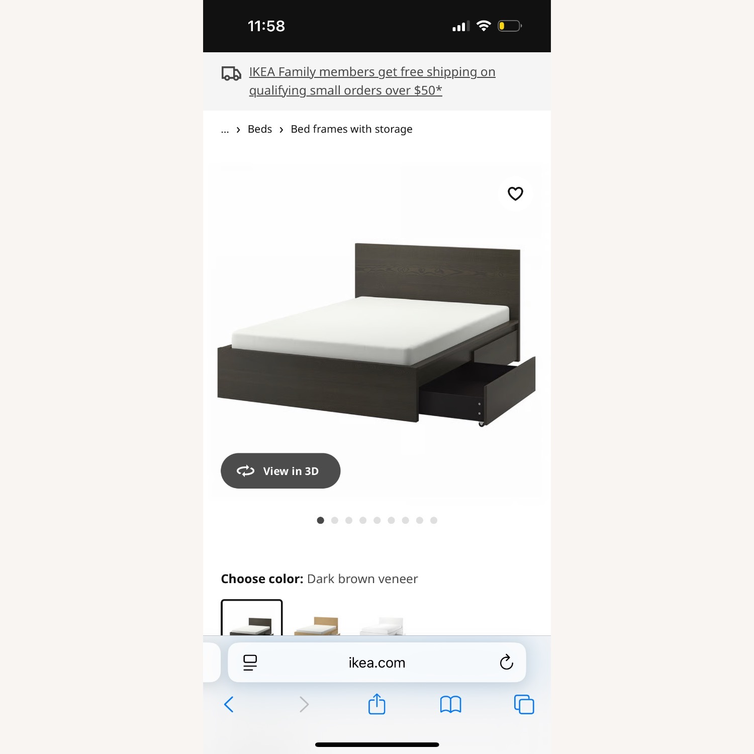 IKEA Malm Black Full Bed W 2 Storage Drawers - image-2