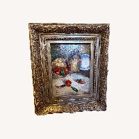 Original Oil Still Life Painting Peppers Basket