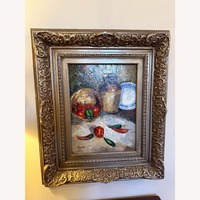Original Oil Still Life Painting Peppers Basket