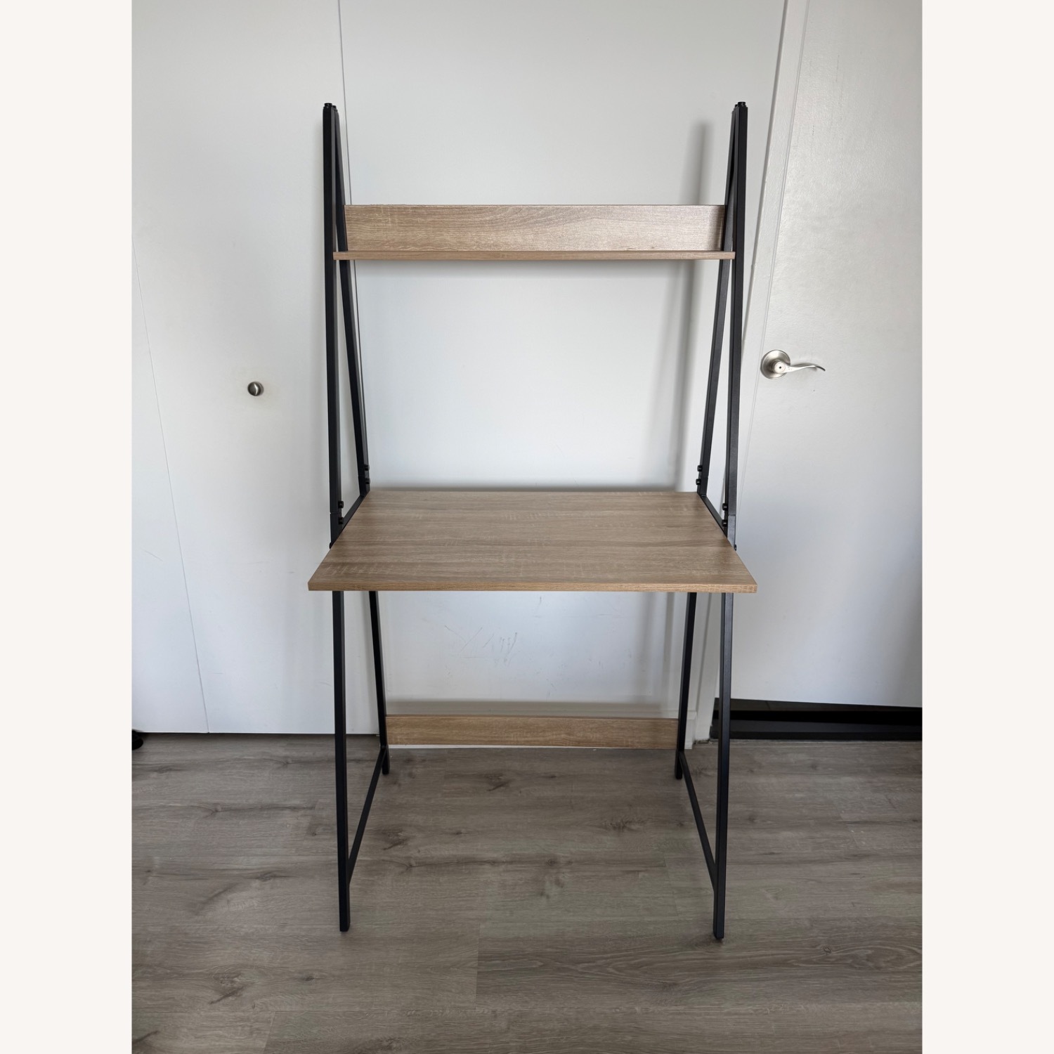 2-Tier Ladder Computer Desk with Storage Bookshelf - image-3