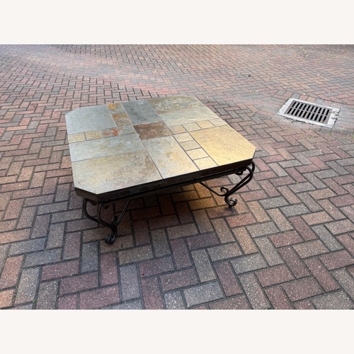 Used Stone and Metal Coffee Table for sale on AptDeco