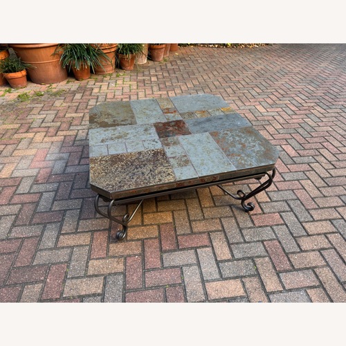 Used Stone and Metal Coffee Table for sale on AptDeco