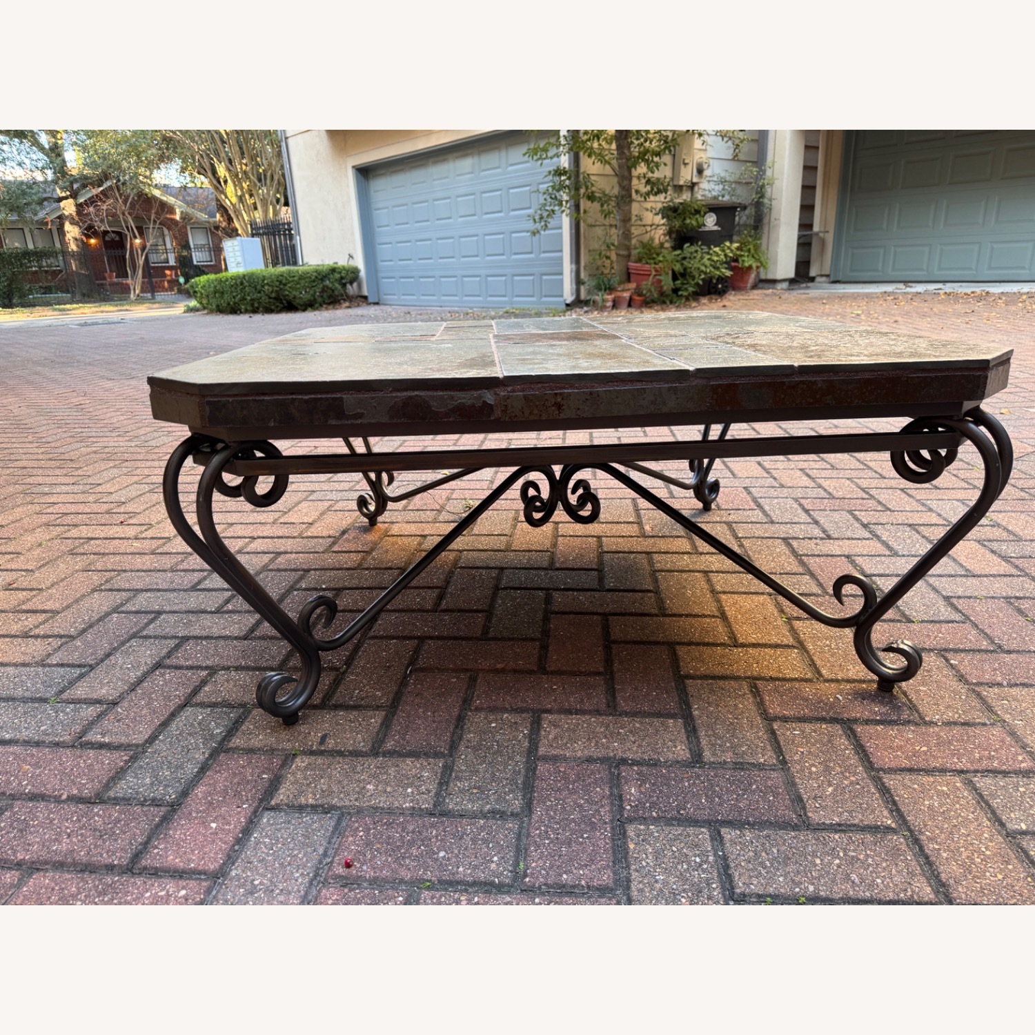 Stone and Metal Coffee Table - image-2