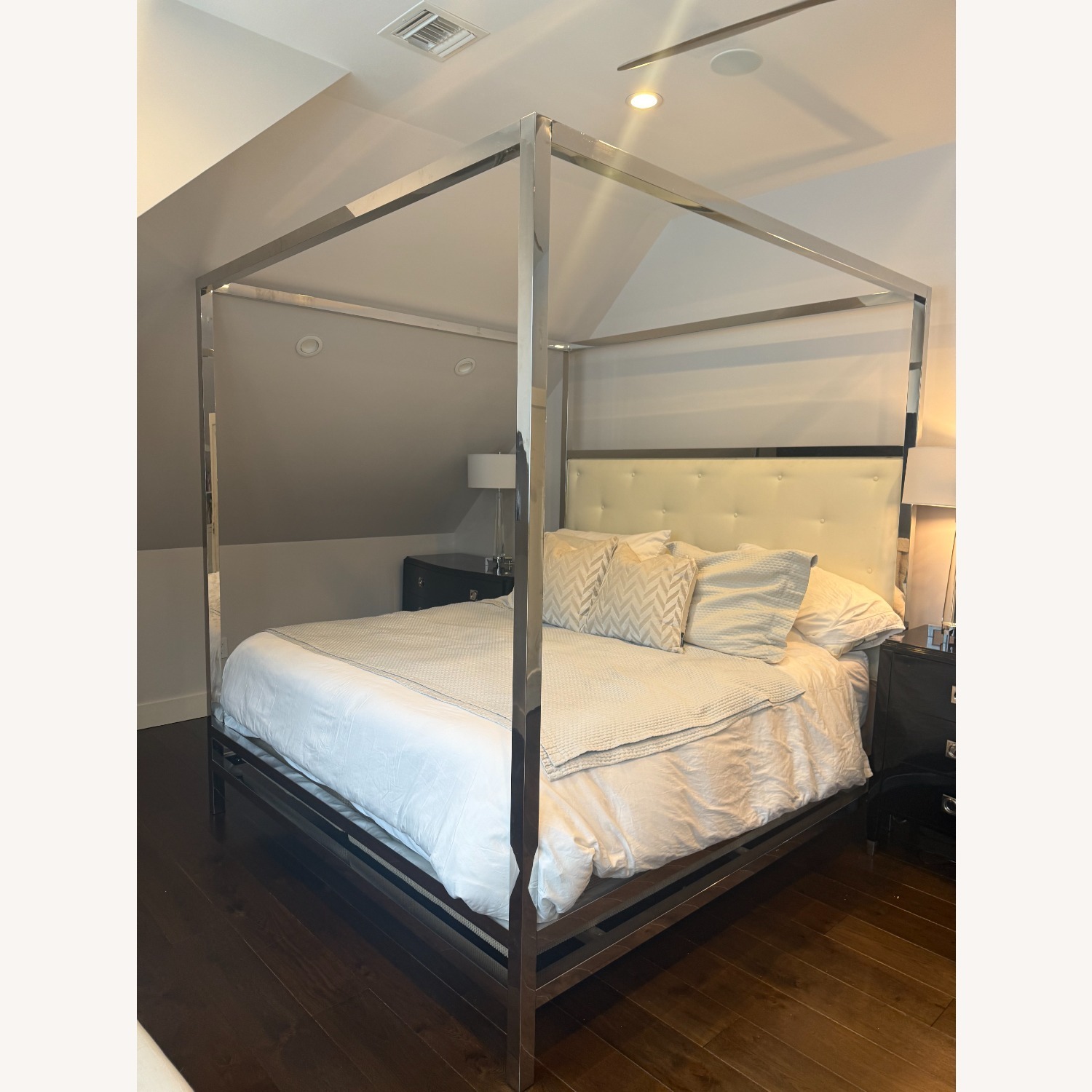 Bernhardt Safavieh White Stainless Steel King Bed - image-4